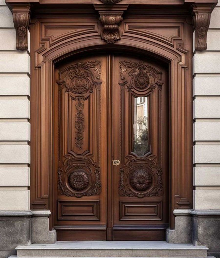 Modern wooden door